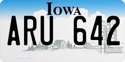 IA license plate ARU642