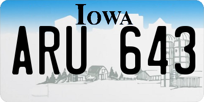 IA license plate ARU643