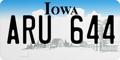 IA license plate ARU644