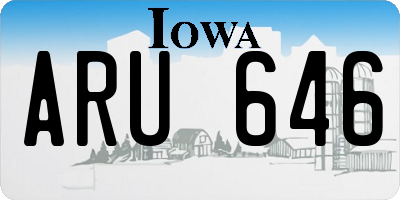 IA license plate ARU646