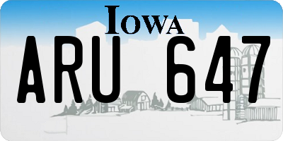 IA license plate ARU647