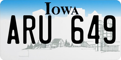 IA license plate ARU649