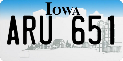 IA license plate ARU651