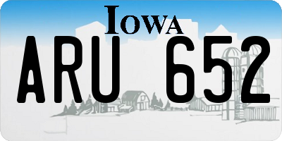 IA license plate ARU652