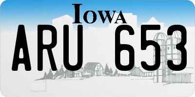 IA license plate ARU653