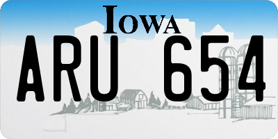 IA license plate ARU654