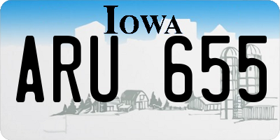IA license plate ARU655