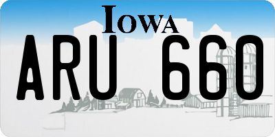 IA license plate ARU660