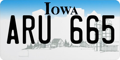 IA license plate ARU665