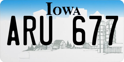 IA license plate ARU677