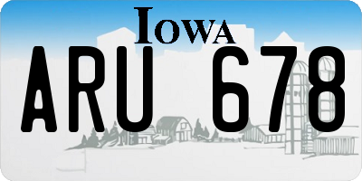 IA license plate ARU678