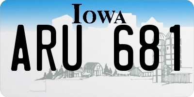 IA license plate ARU681