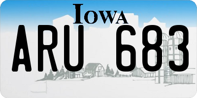 IA license plate ARU683