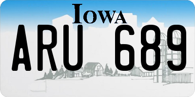IA license plate ARU689