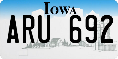 IA license plate ARU692