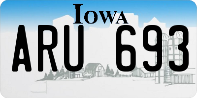 IA license plate ARU693