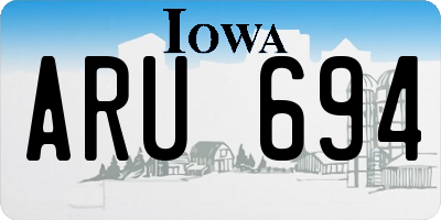 IA license plate ARU694
