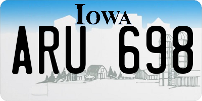 IA license plate ARU698