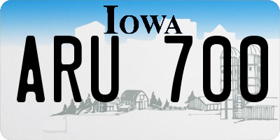 IA license plate ARU700