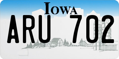 IA license plate ARU702