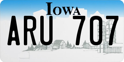 IA license plate ARU707
