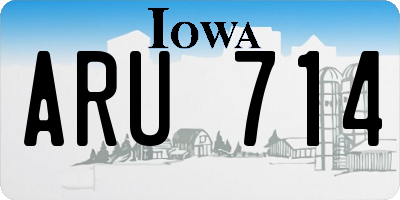 IA license plate ARU714