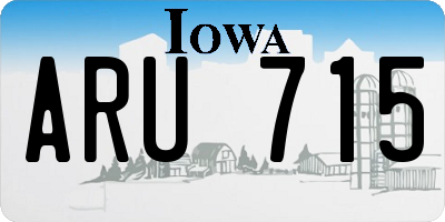 IA license plate ARU715