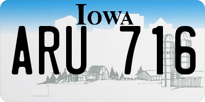 IA license plate ARU716