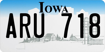 IA license plate ARU718