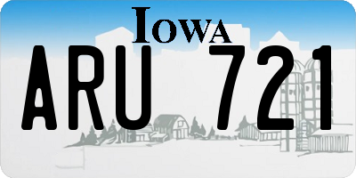IA license plate ARU721