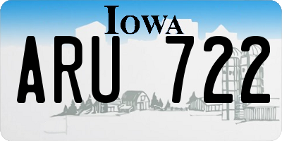 IA license plate ARU722