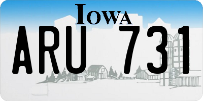 IA license plate ARU731
