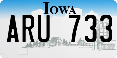 IA license plate ARU733