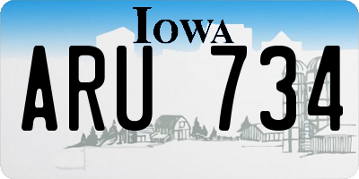 IA license plate ARU734