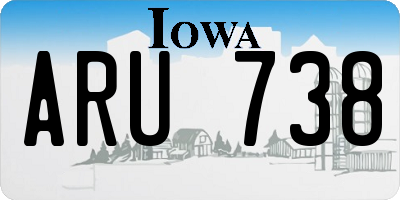 IA license plate ARU738