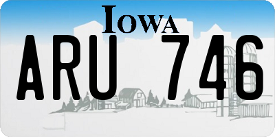 IA license plate ARU746