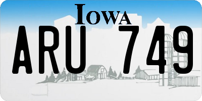 IA license plate ARU749