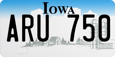 IA license plate ARU750