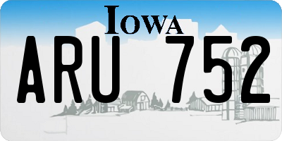 IA license plate ARU752