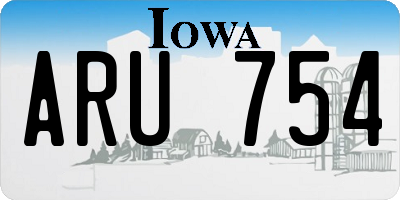 IA license plate ARU754