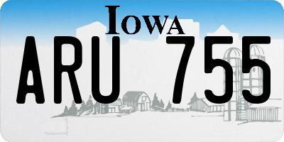 IA license plate ARU755