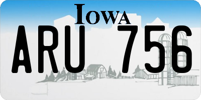 IA license plate ARU756