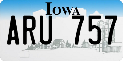 IA license plate ARU757