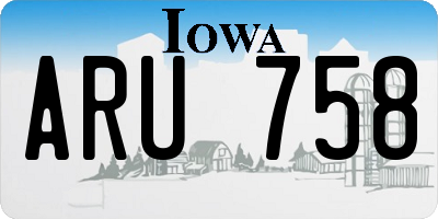 IA license plate ARU758