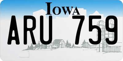 IA license plate ARU759