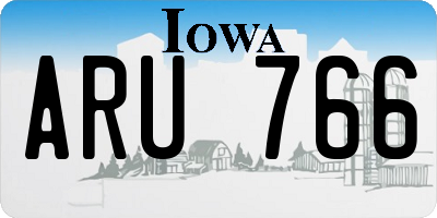 IA license plate ARU766