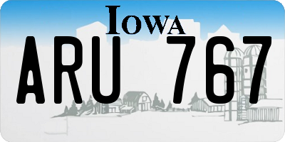 IA license plate ARU767