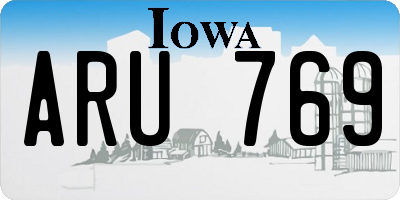 IA license plate ARU769