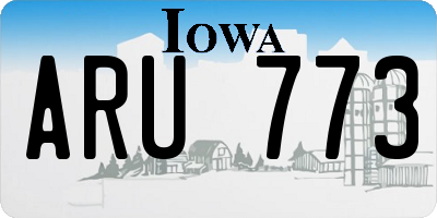 IA license plate ARU773