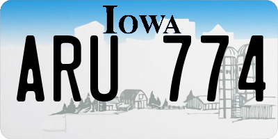 IA license plate ARU774